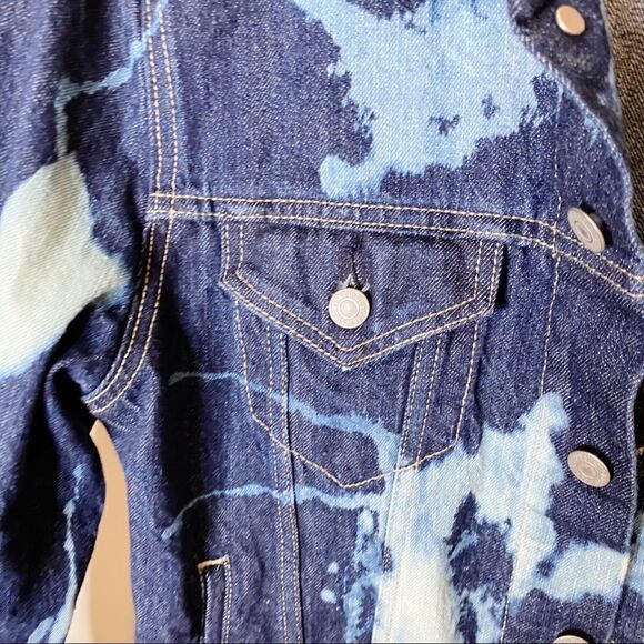 Levi’s Bleach Tie Dyed Jean Jacket Denim Small - Picture 6 of 11